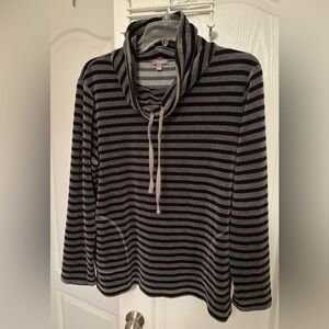 Talbots Gray and Black Cowl Neck Sweater